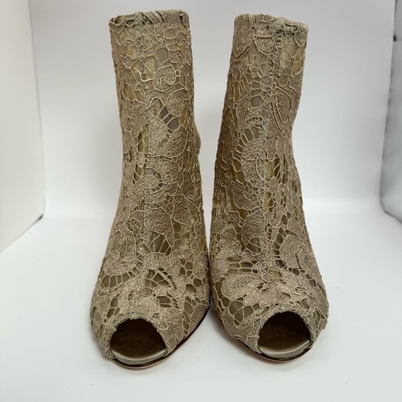 New Dolce & Gabbana "Taomina" Champagne Corded Lace Ankle Boots Size 36 - Picture 5 of 13